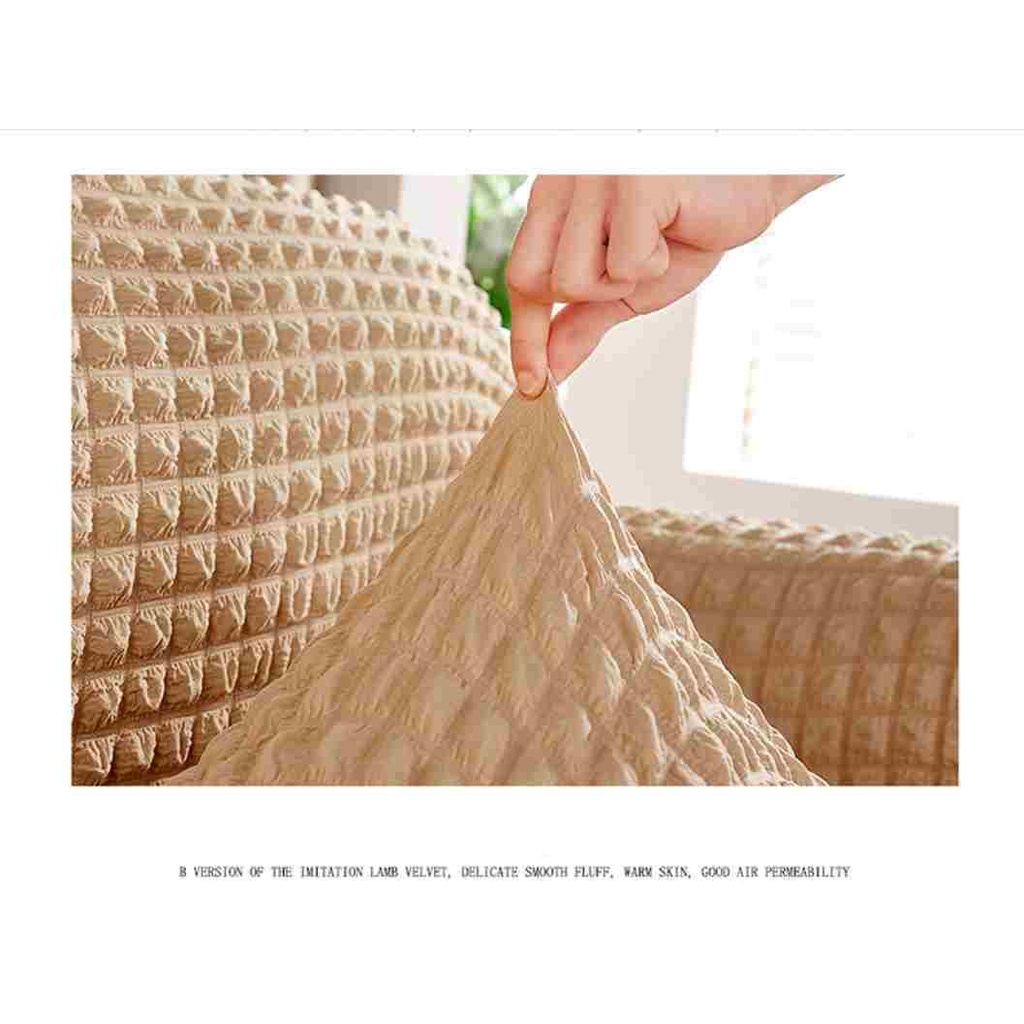 ETFELICEL Elastic Sofa Cover With Skirt / Sarung Sofa Alas Penutup Sofa Renda Elastis Polos Strecth