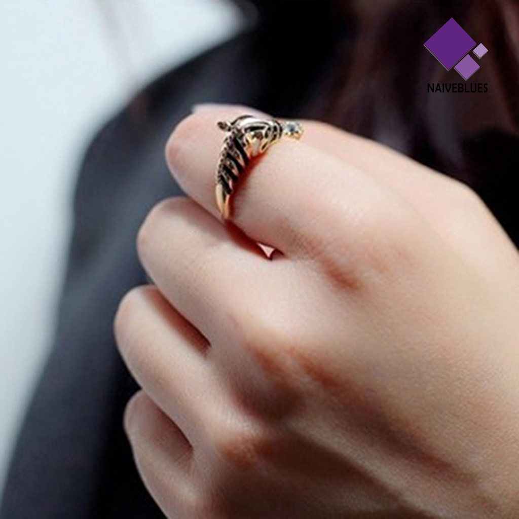 Cincin Bentuk Kepala Kuda Aksen Berlian Imitasi Untuk Wanita