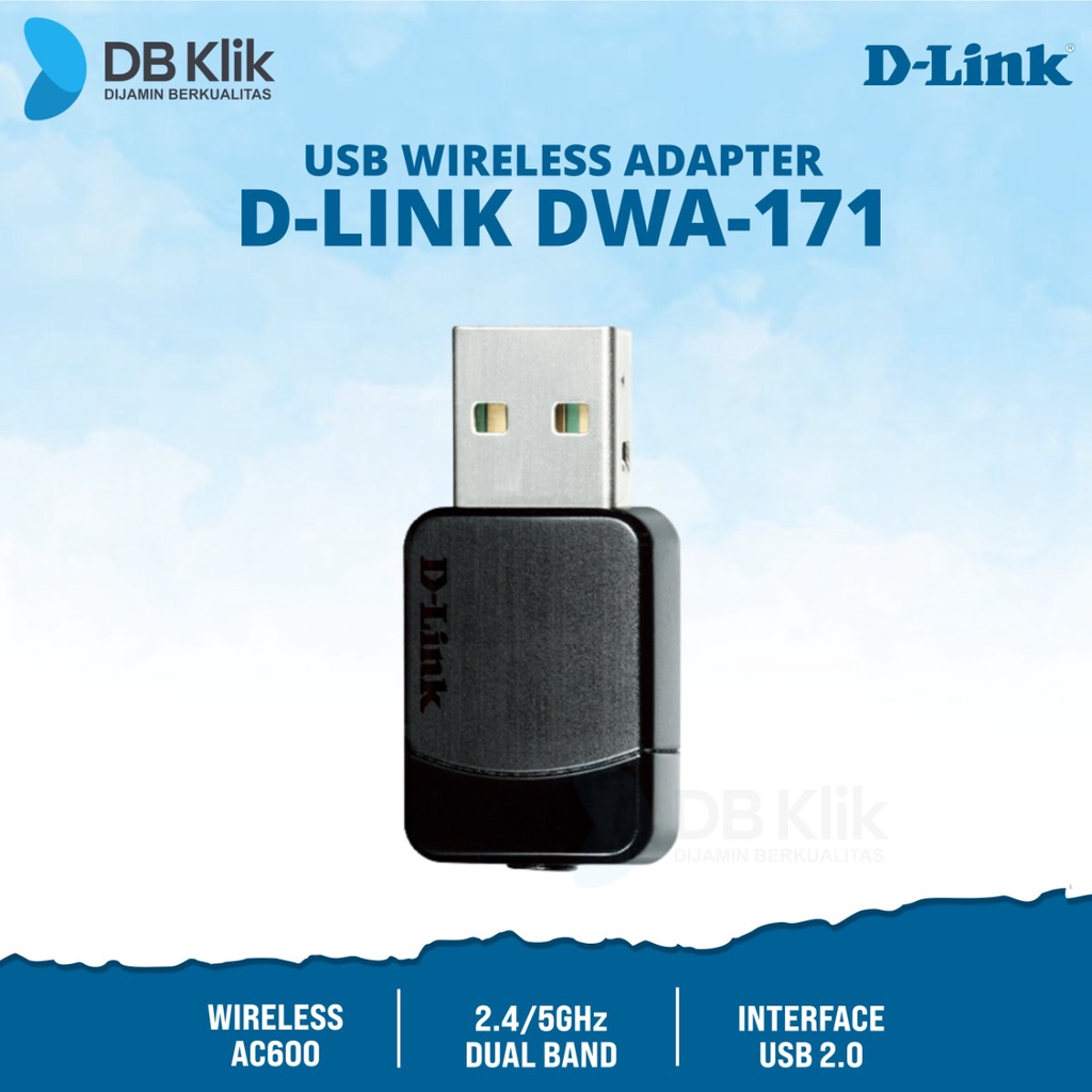 USB Wireless Adapter D-Link DWA-171 AC600 Dual Band - DLink DWA171