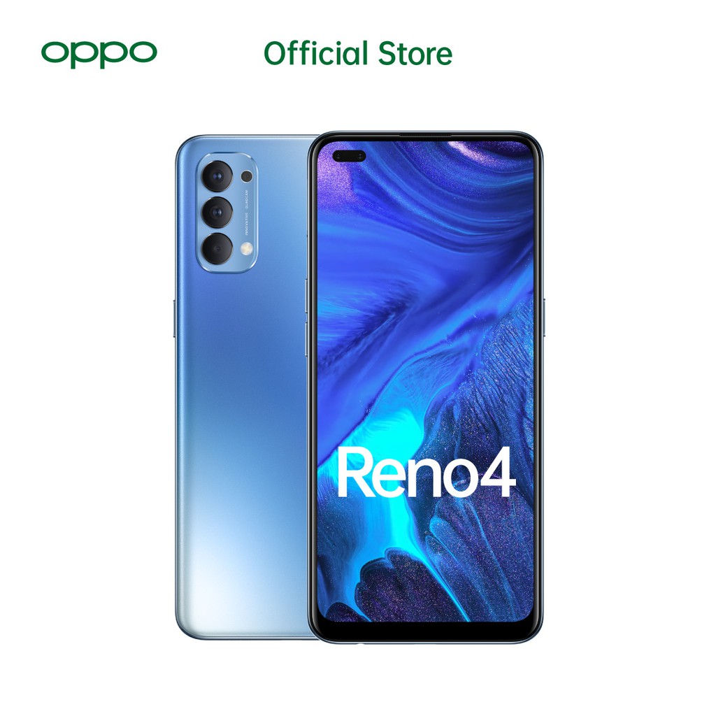 [KESEMPATAN TERAKHIR] OPPO Reno4 8GB/128GB [30W VOOC 4.0, Quad Camera, SD 720G] `100% ORIGINAL SEGEL-Galactic Blue