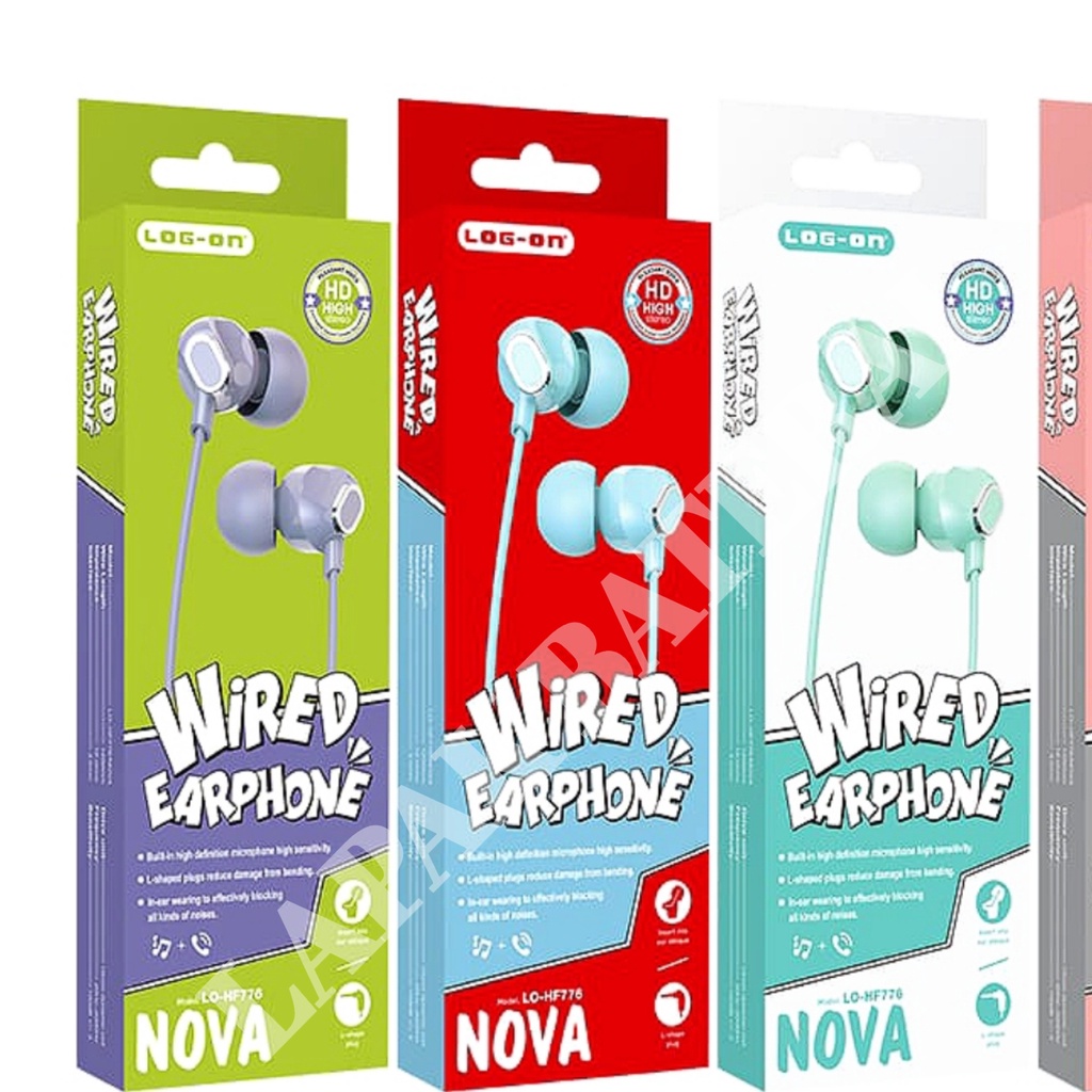 Log On - HF776 Nova Handsfree Earphone HD Stereo 3.5mm / Headset - 1 Tahun Garansi
