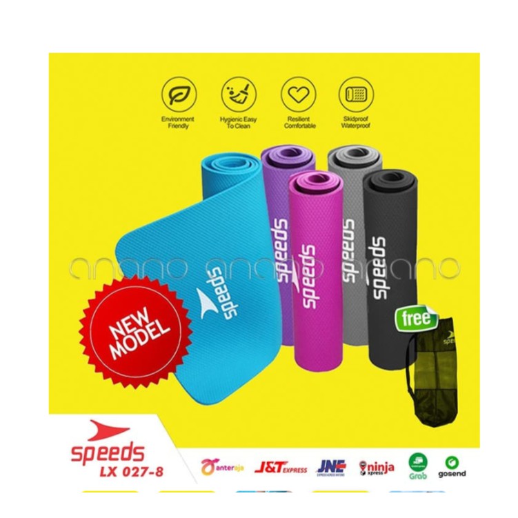 baru    speeds lx 027 8 matras yoga nbr karpet tebal 10mm bonus tas