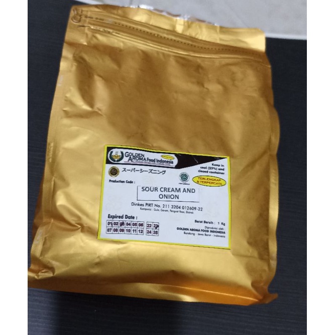 

Golden Aroma Food Indonesia Bumbu tabur rasa Sour Cream &Onion 1kg