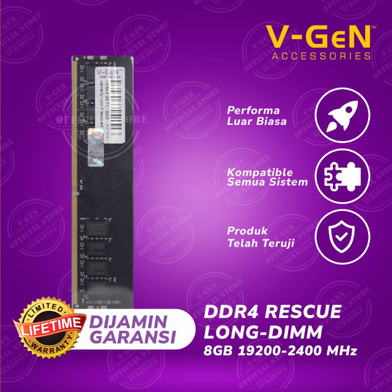 RAM Longdimm DDR4 8G 19200/2400 Mhz rescue vgen