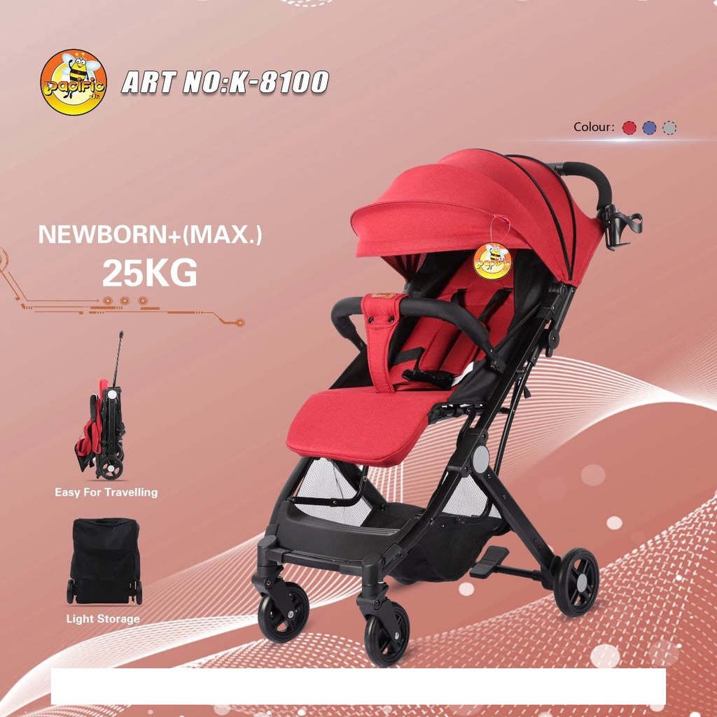 Mutiara Sepeda - Kereta Dorong Bayi Pacific K8100 Bisa Rebahan Dan Duduk