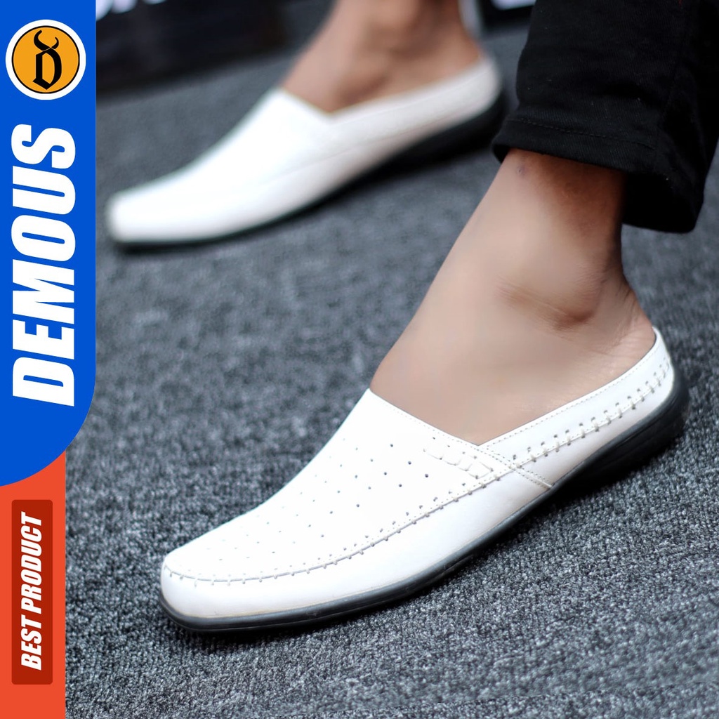 DEMOUS Picolo - Sepatu Sandal Bustong Pria Casual Kulit Asli