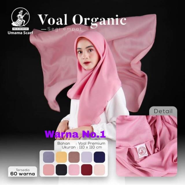 Jilbab Segi Empat Voal Organic Umama Scarf Hijab Kerudung