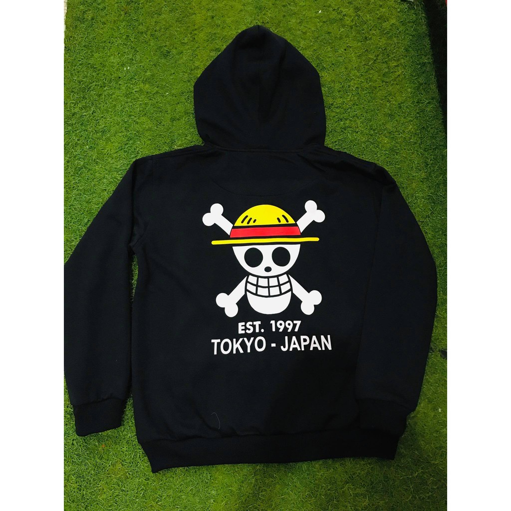 Jaket Mugiwara Japan Onepiece Kanji Black