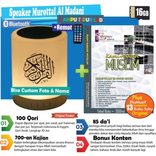 Unik Speaker Quran Lampu Tidur LED Anak Alquran 30 Juz Limited