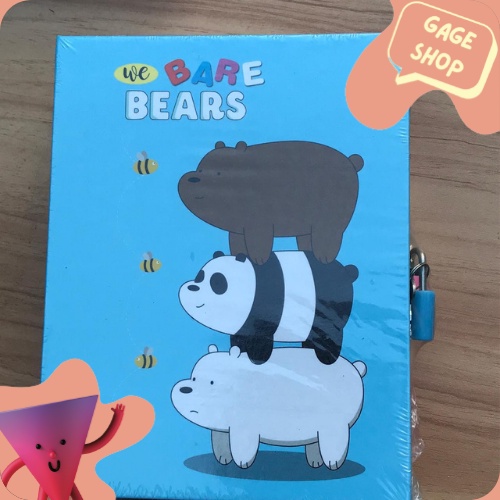 

buku gembok karakter we bare bear buku lucu fancy imut buku tulis memo bisa COD keperluan anak sekolah termurah import