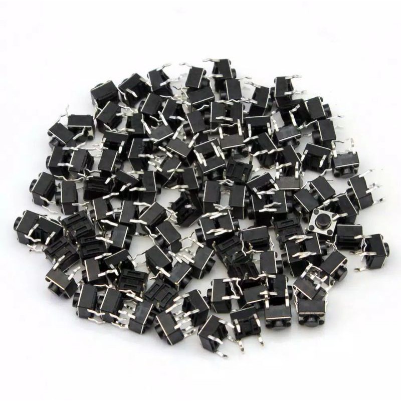 25pcs 50pcs 100pcs Tombol Tekan Taktil Tact Switch 6X6X5mm 4-pin