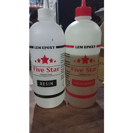 

Lem kayu epoxy resin dan hardener five star 1/2kg
