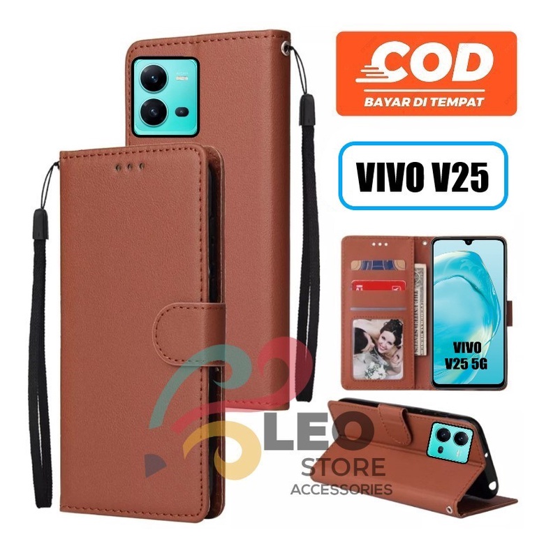 NEW DOMPET HP UNTUK VIVO V25 (5G) NEW 2022 LEATHER FLIP CASE UNTUK VIVO V25 (5G) NEW 2022