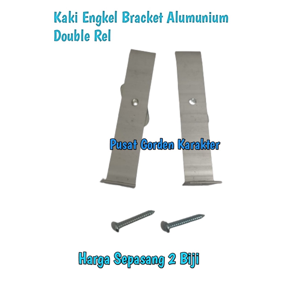 Kaki penyangga batang gorden hordeng Sepasang kaki dobel rel gorden kaki bracket penyangga tiang gor