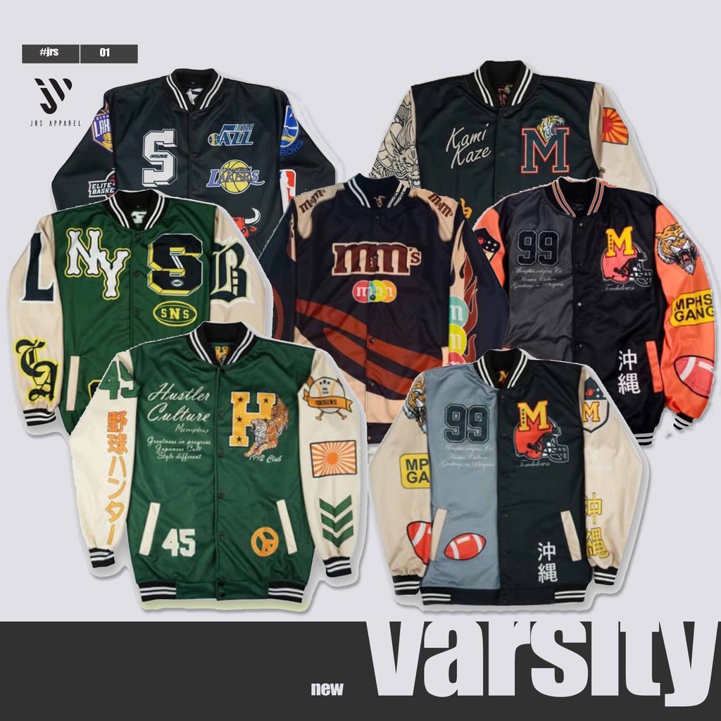 varsity jacket vintage baseball jaket baseball varsity pria wanita premium original