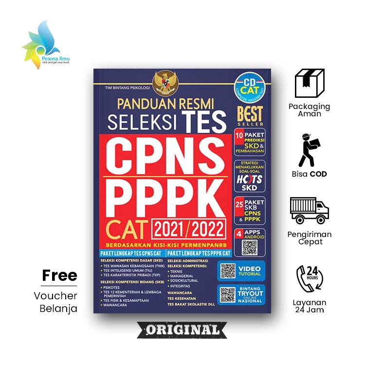 [Ready Stok] Buku Panduan Resmi Seleksi Tes CPNS & PPPK CAT 2021/2022 - Guru Honorer Medis Tenaga Kesehatan Pengajar Pendidik