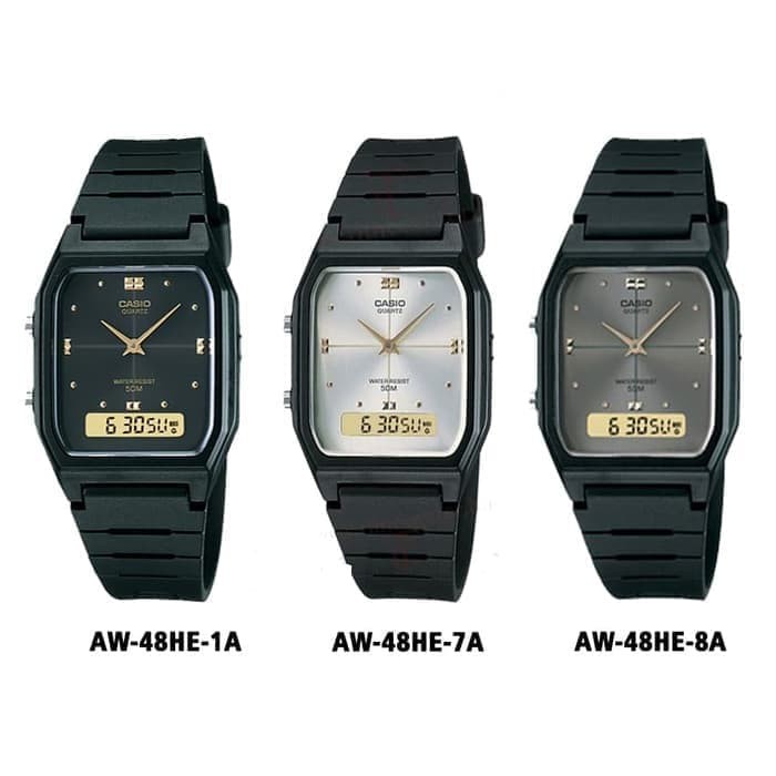 Casio Youth Digital Aw 48he 9a Aw 48he 1a Aw 48he 7a Jam Pria Resin Original Shopee Indonesia