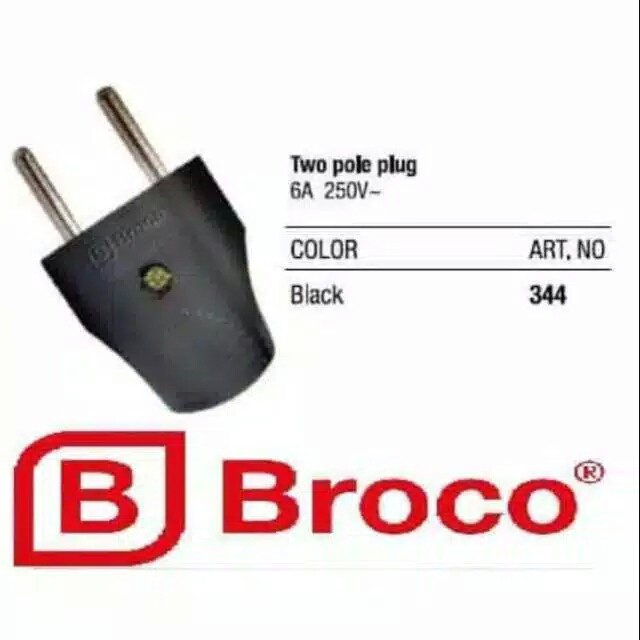 Broco Steker Gepeng Biasa Hitam 344L ORIGINAL