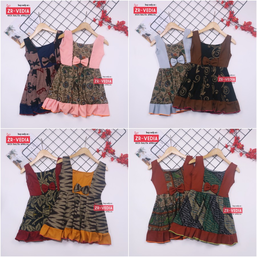 (BATIK) Dress Aurora uk Bayi - 4 Tahun / Baju Anak Perempuan Murah Dres Yukensi Adem Pakaian Pesta