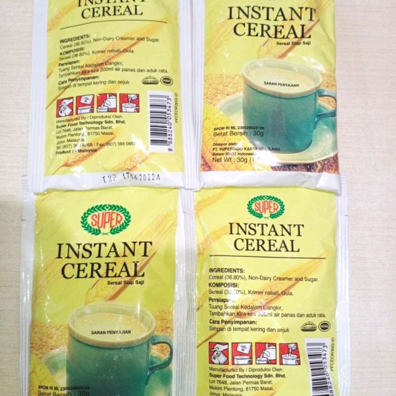 Super Instant Cereal 30g Barang Import Malaysia BPOM HALAL