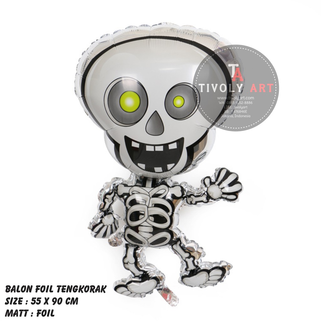 Balon Kepala Tengkorak Balon Skull Hat Balon Tengkorak Balon
