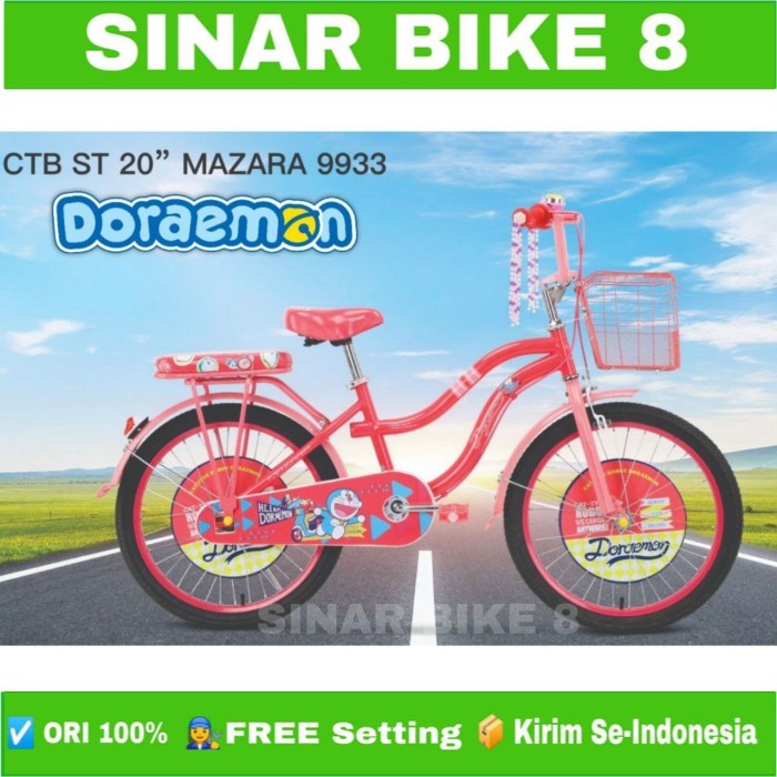 Sepeda Keranjang Anak Remaja Ukuran 20 Inch MAZARA 9933 Doraemon