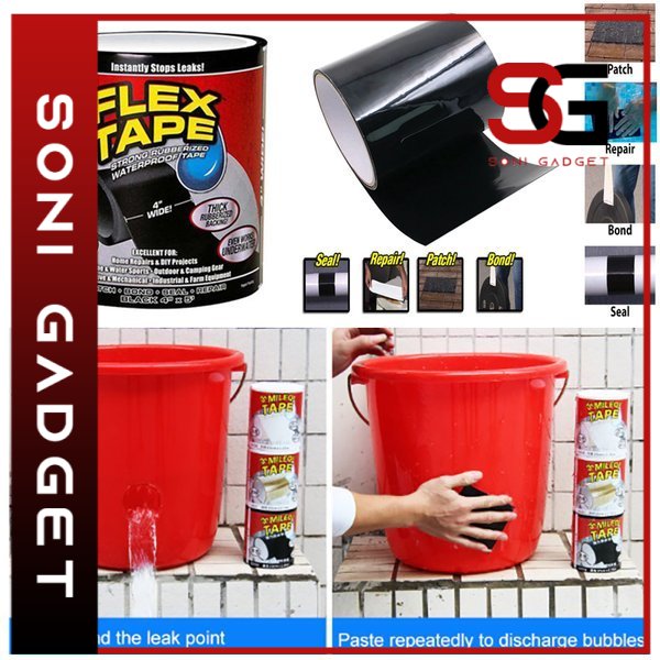 

FLEX TAPE 4inch X 1.5M ISOLASI AJAIB LAKBAN SUPER KUAT WATERPROOF