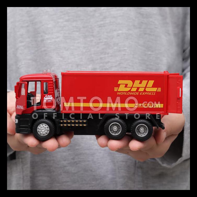 Tomtomo Container Truck Dhl Diecast Miniatur Mobil Truk Kontainer Bermutu