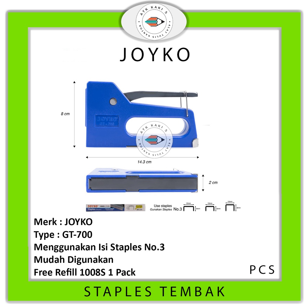 

JOYKO - Gun Tacker GT-700 - Stapler Tembak - PCS