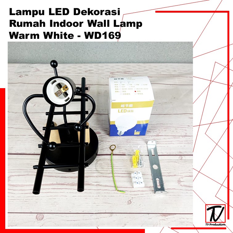 Lampu Dinding Hias Rumah Indoor LED Warm White 3000K E27 - WD169