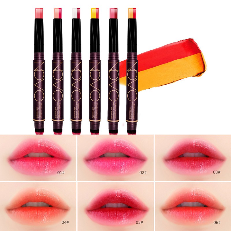 NOVO Lipstick 2 Warna Gradasi Tahan Lama Anti Air
