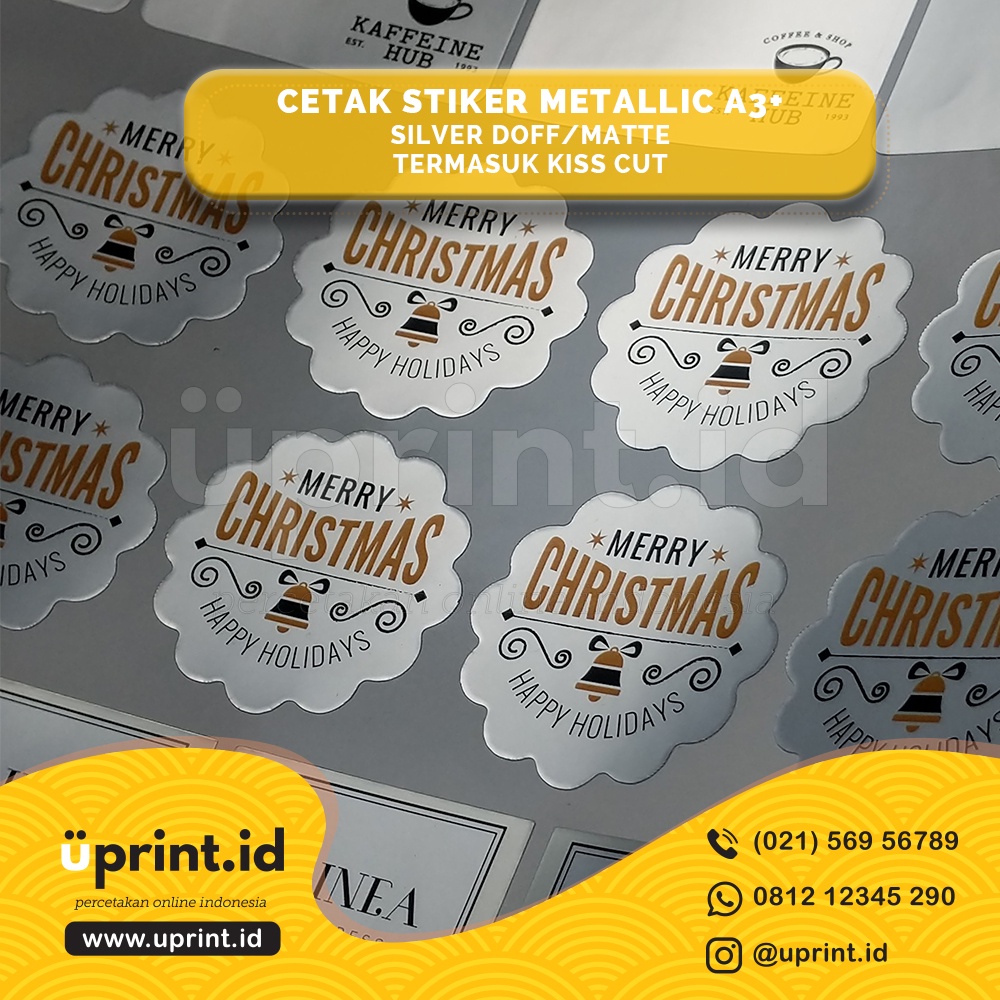 

Cetak Stiker Label Metallic A3+ & KISS CUT - SILVER DOFF