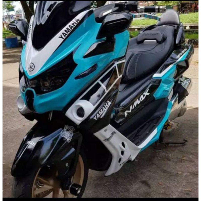 Full Set Body Kap Nmax Predator Old ( 2015-2019 ) Grafist Tosca Hitam putih