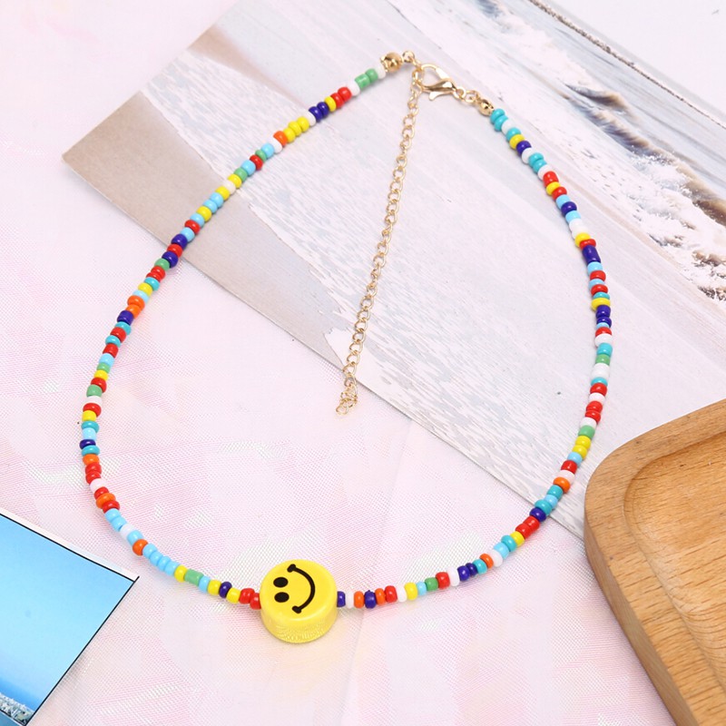 Hbid Kalung Choker Gaya Bohemia Dengan Manik-Manik Warna-Warni Untuk Wanita