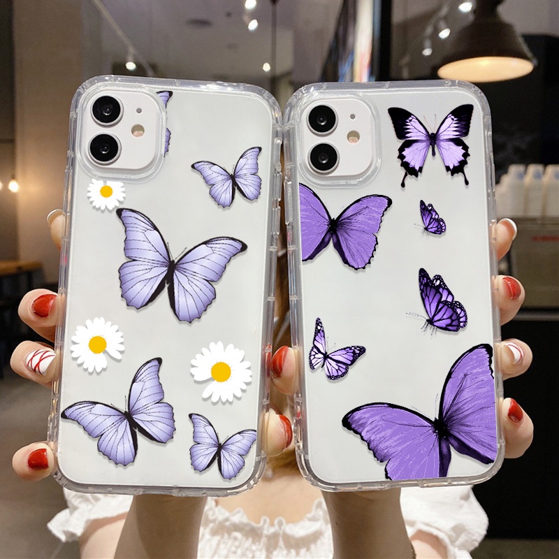 REALME Case Motif Kupu-Kupu Ungu Untuk OPPO A74 A54 A94 A93 A57 A59 A8 A83 A9 F1S A39 A15 A15S A53 A32 A33 A35 A16 A16S A54S A52 A7 2020 A1k A52 A92