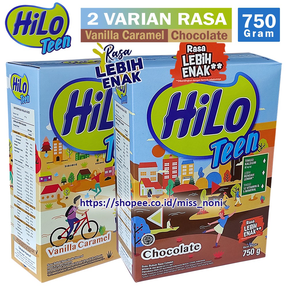 

Hilo Teen Rasa Chocolate / Vanilla Caramel 750gram 750 gram Susu Pertumbuhan Tinggi Kalsium