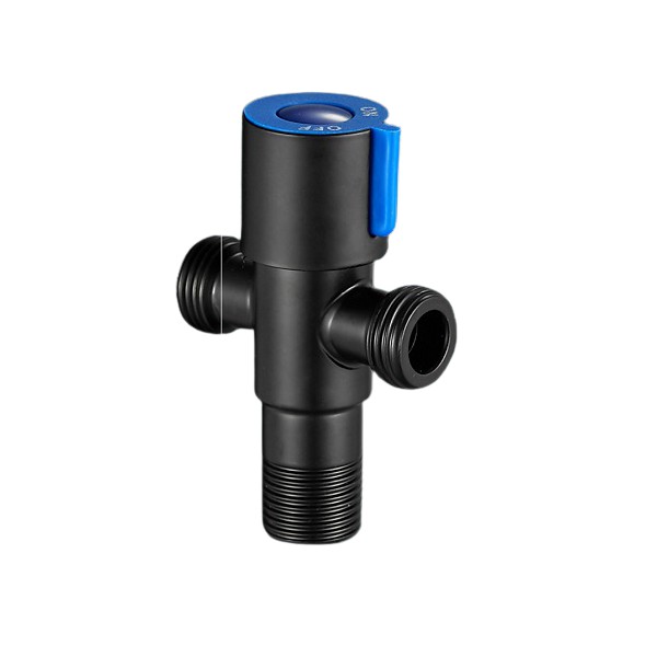 STOP KRAN CABANG 1/2 SHOWER  Stop kran shower toilet cabang tiga . Stop kran tee Hitam/Silver