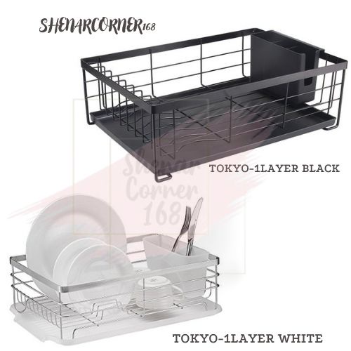 SHENAR RAK PIRING SUSUN 2 LAYER TEMPAT GARPU SENDOK / RAK PERALATAN DAPUR PIRING RAK MINIMALIS SERBAGUNA - AMORI TOKYO DISH DRAINER, SHENARCORNER168