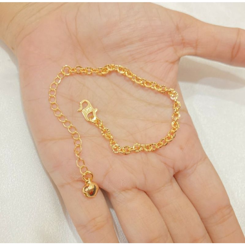 gelang anak yaxiya / gelang rantai nuri ukir / gelang anak warna gold24k