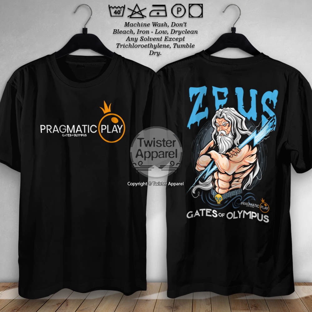 Kaos Pragmatic Play Gates Of Olympus Game Slot Kakek Zeus Scatter Baju Distro Atasan Pria Wanita - T