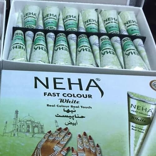

Neha White Henna Body Paint Hena Putih Cone