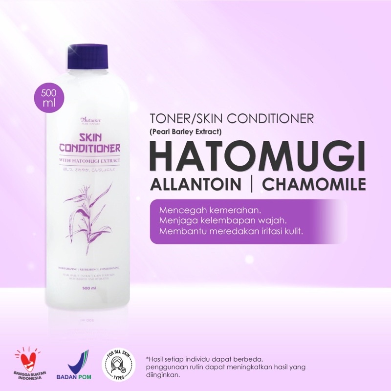 TERLARIS Hatomugi Skin Conditioner Autumn with Hatomugi Extract 500ml free botol spray (ASC)