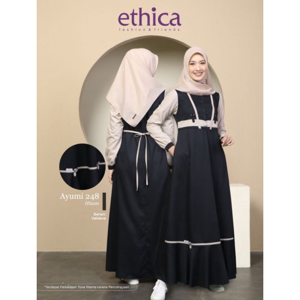 GAMIS MUSLIMAH ETHICA AYUMI 248 NAVY, HITAM