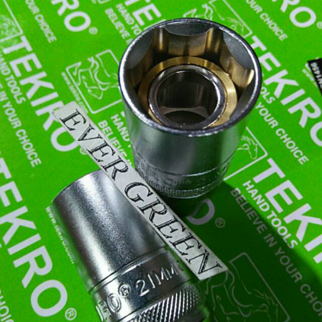 TEKIRO KUNCI BUSI MAGNET Sok 21 mm PANJANG Shock 21 mm - sedia Stang Mata Kunci Sok L T Ring Pas set