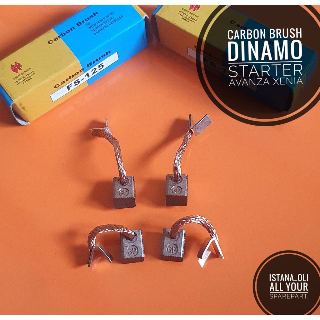 Carbon Brush Karbon Arang Dinamo Starter Stater Avanza Xenia Grand max Luxio GP Japan