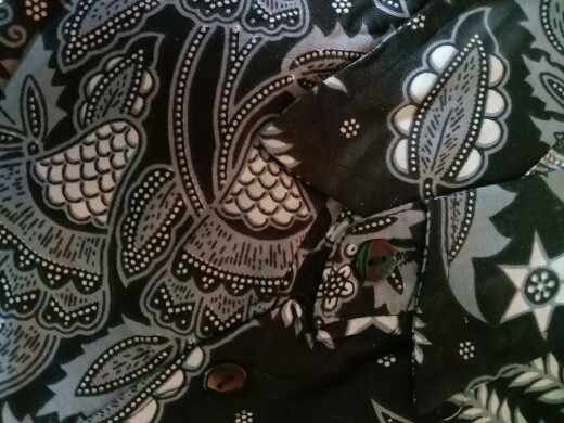 Promo Batik Couple Keluarga Sarimbit Sania Ruffle Batik Ori Ndoro Jowi Motif Manggar Abu