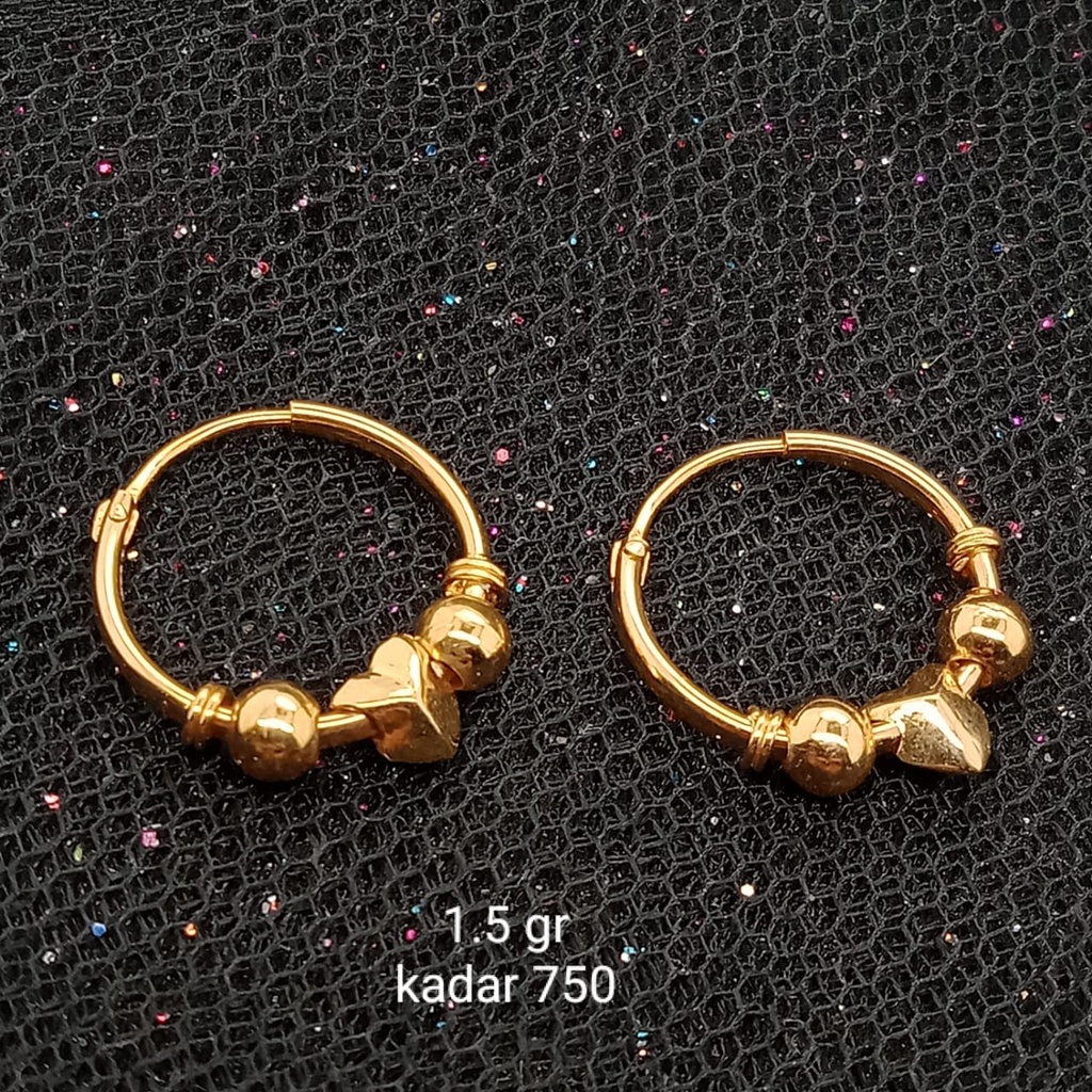 Anting Jipsi Emas 17K - 1.5 gr Kadar 750 - 576