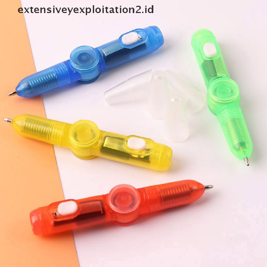 (Hotter1) 2in1 Edc Fidget Spinner Pen Dengan Lampu Led Untuk Autisme Dan