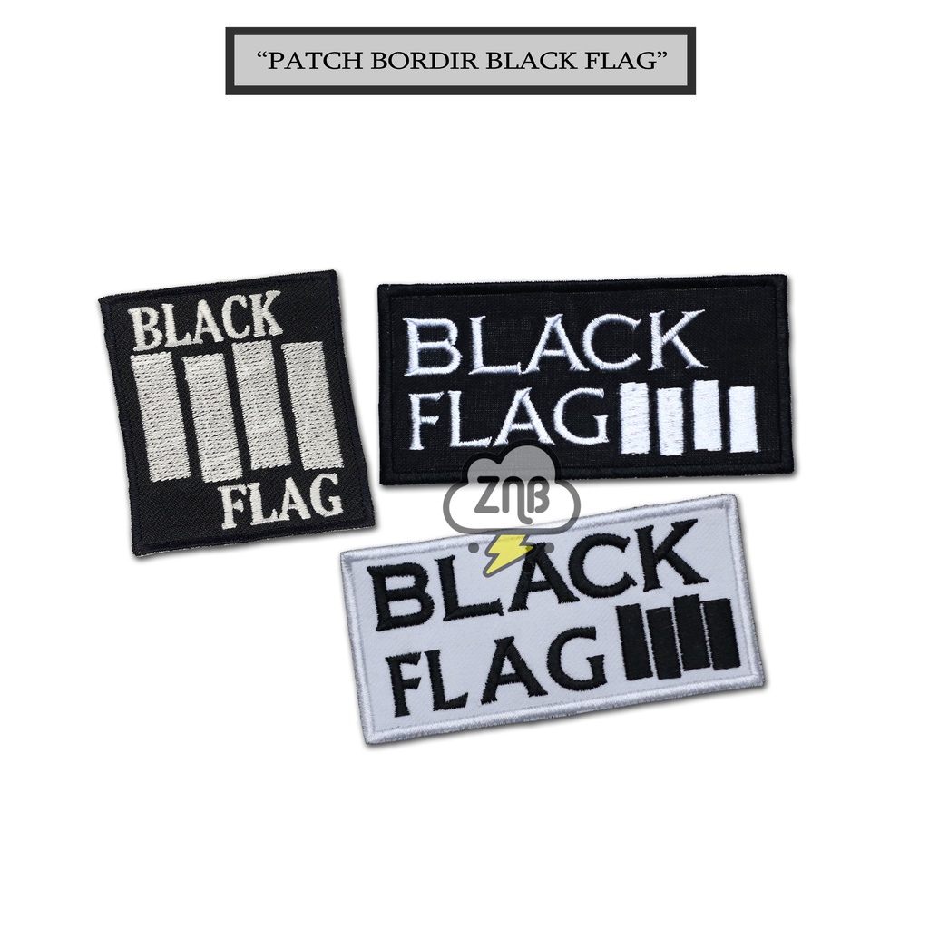 PATCH BORDIR BLACK FLAG EMBLEM MUSIK PATCH JAHIT