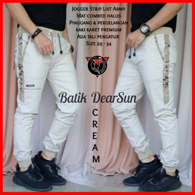 BatikDearSun [NEW] CELANA JOGGER STRIP CELANA JOGER CELANA PRIA
